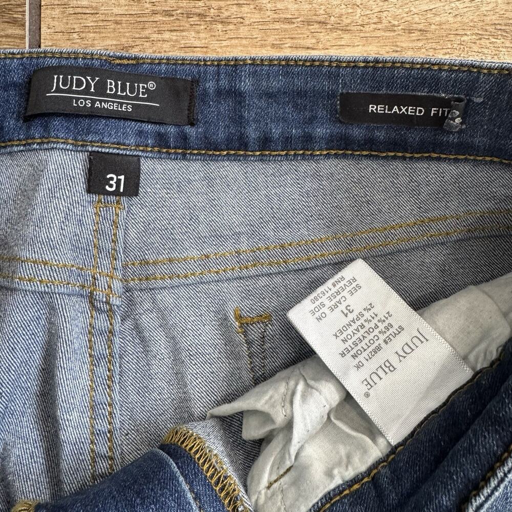 Judy Blue Jeans Size 31 Relaxed Fit Distressed Stretch - Picture 7 of 16